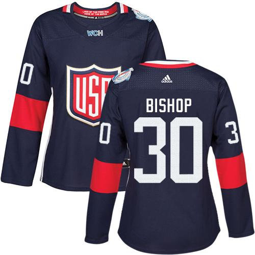 Women Team USA 30 Ben Bishop Navy Blue 2016 World Cup NHL Jersey