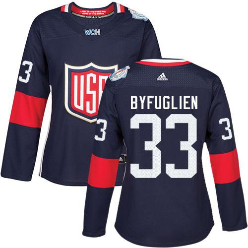 Women Team USA 33 Dustin Byfuglien Navy Blue 2016 World Cup NHL Jersey