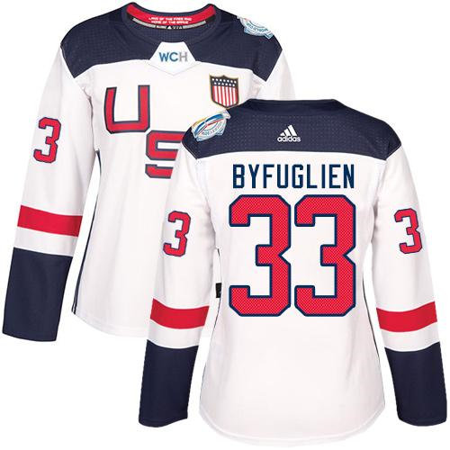 Women Team USA 33 Dustin Byfuglien White 2016 World Cup NHL Jersey