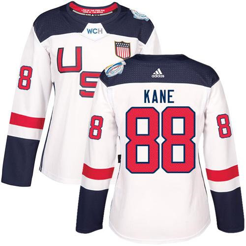 Women Team USA 88 Patrick Kane White 2016 World Cup NHL Jersey