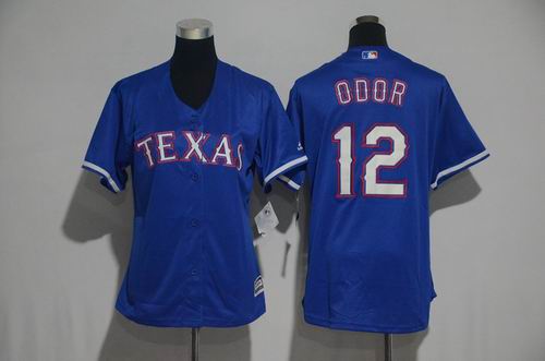 Women Texas Rangers #12 Rougned Odor blue Jersey