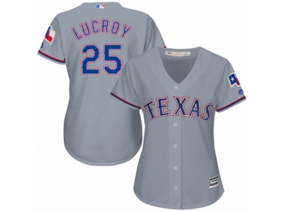 Women Texas Rangers #25 Jonathan Lucroy Grey Jersey