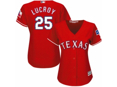 Women Texas Rangers #25 Jonathan Lucroy Red Jersey