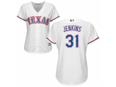 Women Texas Rangers #31 Ferguson Jenkins White Jersey