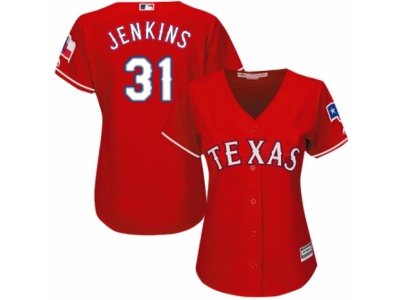 Women Texas Rangers #31 Ferguson Jenkins red Jersey