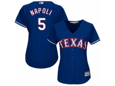 Women Texas Rangers #5 Mike Napoli blue Jersey