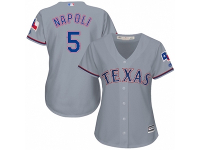 Women Texas Rangers #5 Mike Napoli grey Jersey