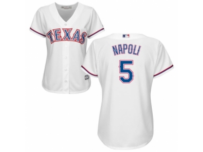 Women Texas Rangers #5 Mike Napoli white Jersey