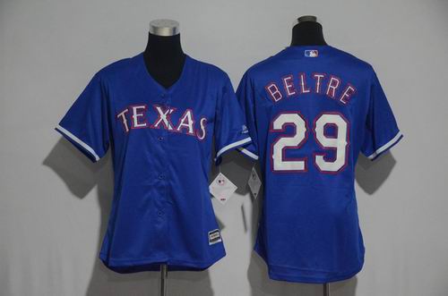 Women Texas Rangers 29# Adrian Beltre blue jerseys