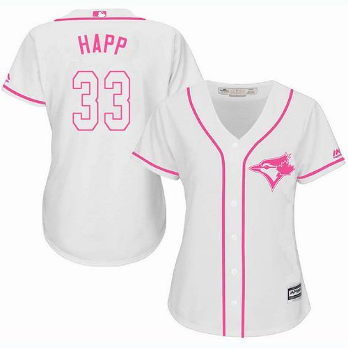 Women Toronto Blue Jays #33 J.A. Happ white Fashion Jersey