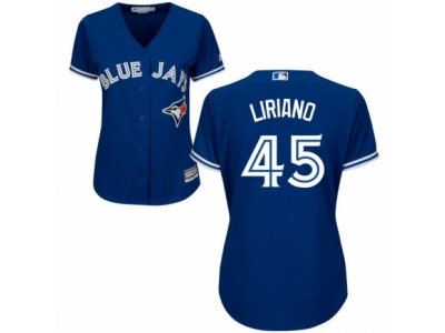 Women Toronto Blue Jays #45 Francisco Liriano Blue Jersey