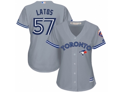 Women Toronto Blue Jays #57 Mat Latos grey Jersey