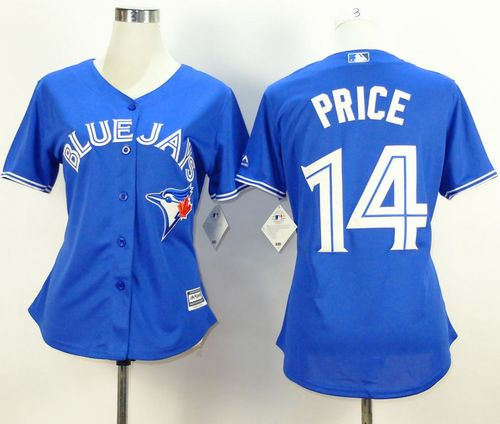 Women Toronto Blue Jays 14 David Price Blue Alternate Baseball Jersey