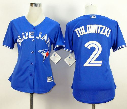 Women Toronto Blue Jays 2 Troy Tulowitzki Blue Alternate Baseball Jersey