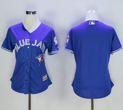 Women Toronto Blue Jays Blank Blue Alternate 40th Anniversary Baseball Jersey