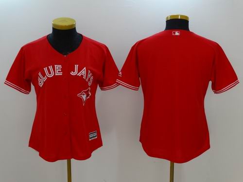 Women Toronto Blue Jays blank Red Canada Day Jersey