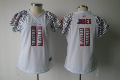 Women Zebra Field Flirt Fashion Atlanta Falcons #11 Julio Jones white Jersey