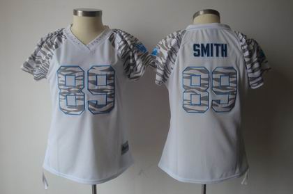 Women Zebra Field Flirt Fashion Carolina Panthers #89 smith white color jersey