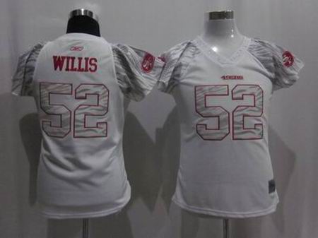 Women Zebra Field Flirt Fashion San Francisco 49ers #52 Patrick Willis jerseys white