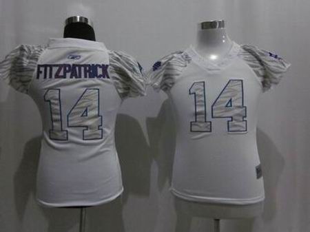 Women Zebra Field Flirt Fashion buffalo bills #14 fitzpatrick white color jersey