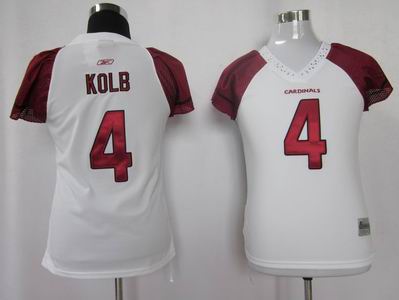 Women arizona cardinals #4 kolb white color jersey