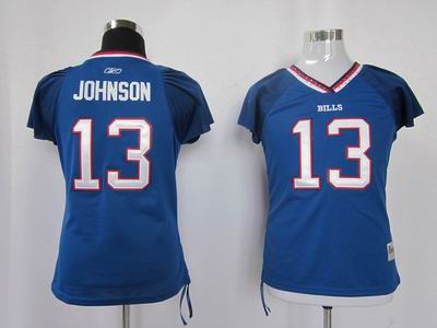 Women buffalo bills #13 johnson blue color jersey