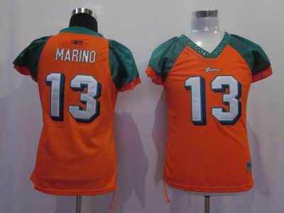 Women miami dolphins #13 marino orange color jersey