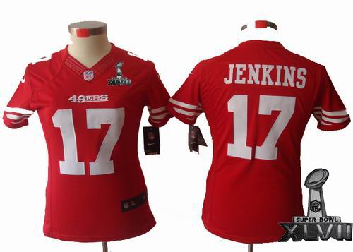 Women nike San Francisco 49ers #17 A.J. Jenkins red limited 2013 Super Bowl XLVII Jersey
