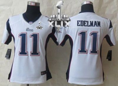 Women-s Nike New England Patriots #11 Julian Edelman White Super Bowl XLIX Stitched NFL Jersey