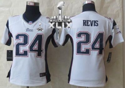 Women-s Nike New England Patriots #24 Darrelle Revis White Super Bowl XLIX Stitched NFL Elite Jersey