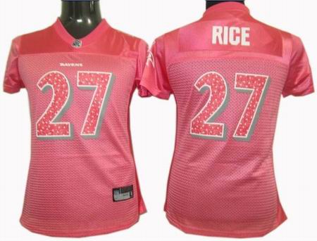 Womens Baltimore Ravens #27 Ray Rice Sweetheart Jersey Pink