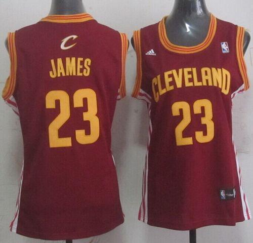 Womens Cleveland Cavaliers 23 LeBron James Red Road NBA Jersey
