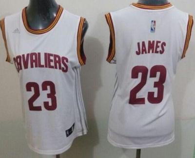 Womens Cleveland Cavaliers 23 LeBron James White Home NBA Jersey