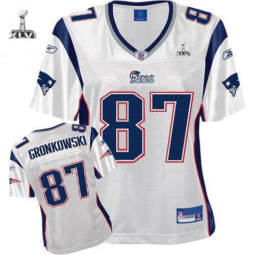 Womens New England Patriots #87 Rob Gronkowski Jersey 2012 Super Bowl XLVI NFL Jersey white