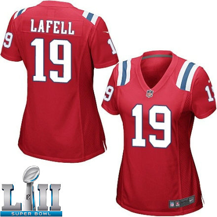 Womens Nike New England Patriots Super Bowl LII 19 Brandon LaFell Game Red Alternate NFL Jersey