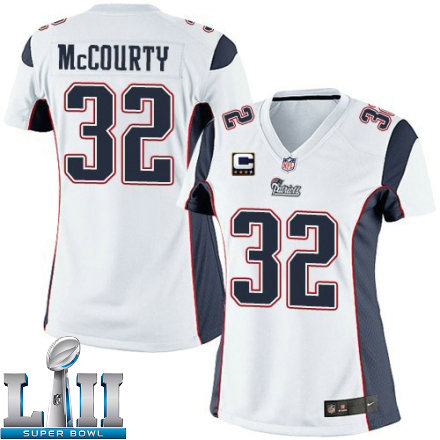 Womens Nike New England Patriots Super Bowl LII 32 Devin McCourty Elite White C Patch NFL Jersey