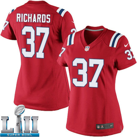Womens Nike New England Patriots Super Bowl LII 37 Jordan Richards Elite Red Alternate NFL Jersey