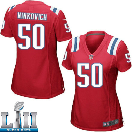 Womens Nike New England Patriots Super Bowl LII 50 Rob Ninkovich Limited Red Alternate NFL Jersey