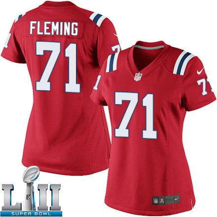 Womens Nike New England Patriots Super Bowl LII 71 Cameron Fleming Elite Red Alternate NFL Jersey