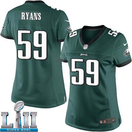 Womens Nike Philadelphia Eagels Super Bowl LII 59 DeMeco Ryans Limited Midnight Green Team Color NFL Jersey