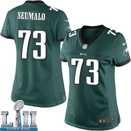 Womens Nike Philadelphia Eagels Super Bowl LII 73 Isaac Seumalo Limited Midnight Green Team Color NFL Jersey