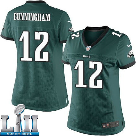 Womens Nike Philadelphia Eagles Super Bowl LII 12 Randall Cunningham Elite Midnight Green Team Color NFL Jersey