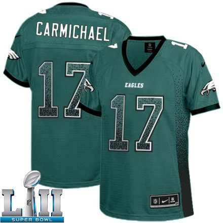 Womens Nike Philadelphia Eagles Super Bowl LII 17 Harold Carmichael Game Midnight Green Drift Fashion NFL Jersey