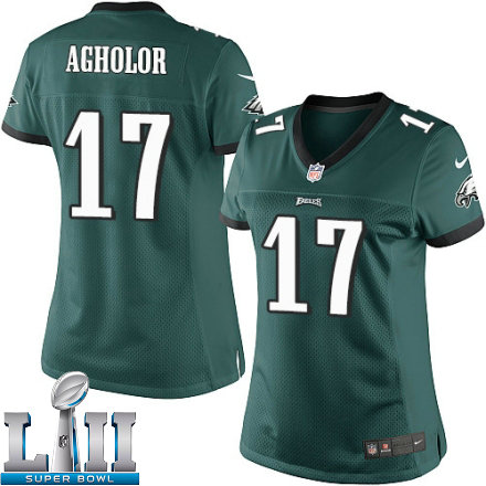 Womens Nike Philadelphia Eagles Super Bowl LII 17 Nelson Agholor Limited Midnight Green Team Color NFL Jersey