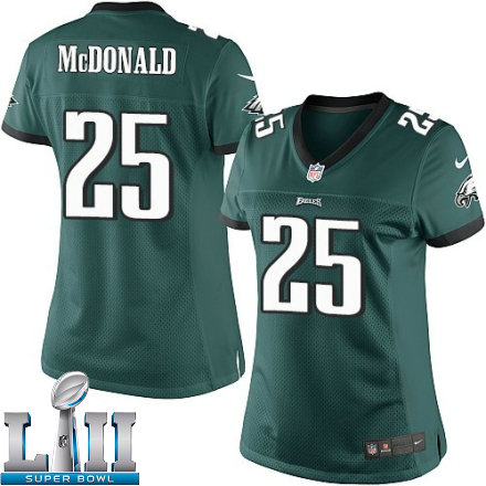 Womens Nike Philadelphia Eagles Super Bowl LII 25 Tommy McDonald Limited Midnight Green Team Color NFL Jersey