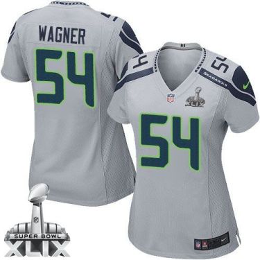 Womens Nike Seattle Seahawks 54 Bobby Wagner Grey Alternate Super Bowl XLIX NFL Jersey