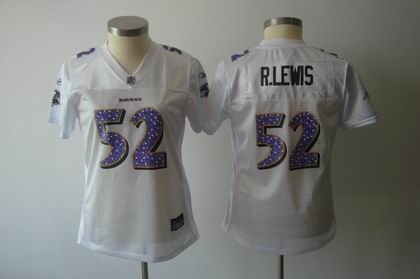 Womens Sweetheart  Baltimore Ravens #52 Ray Lewis white jerseys