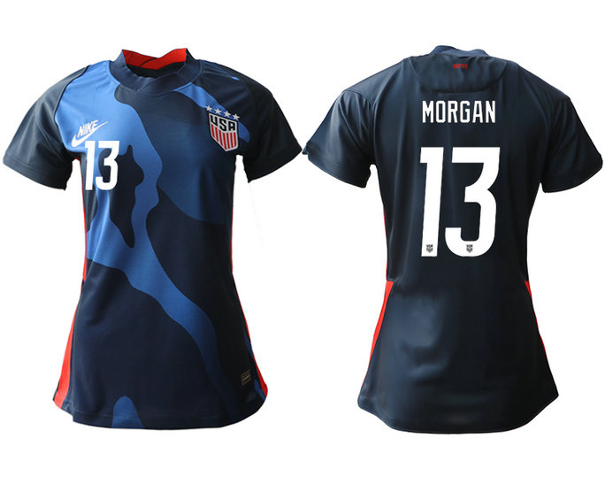 Womens USA #13 Morgan Away Jersey