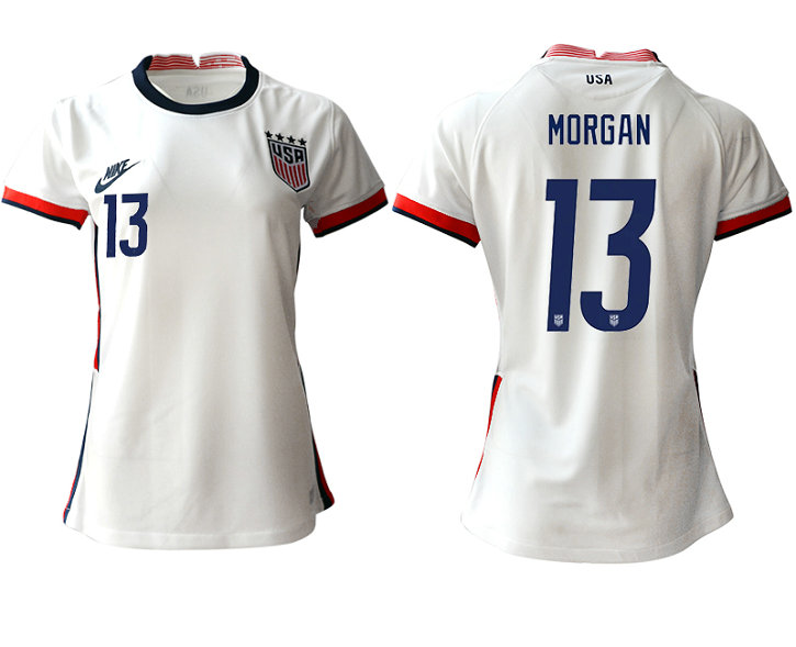 Womens USA #13 Morgan Home Jersey