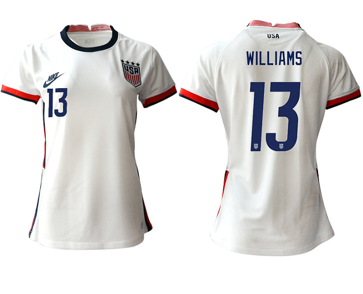 Womens USA #13 Williams Home Jersey